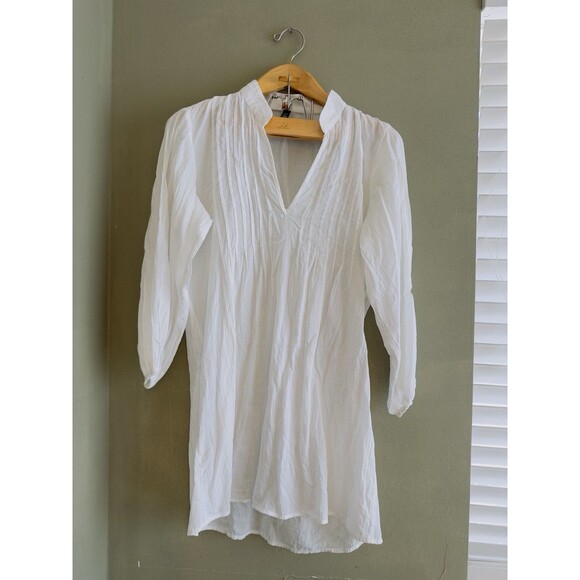 Lauren Ralph Lauren gauzy tunic cover M Womens 3/4 Down Semi Sheer knee lenght - Picture 2 of 12